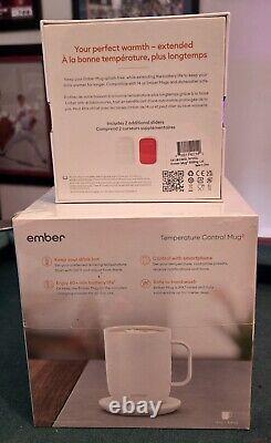 Ember 14oz Temperature Control Smart Mug 2 White AND Sliding Lid