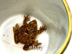 English Porcelain Large 5 Tall Frog Mug 19th C 1846 Gilt Highlights