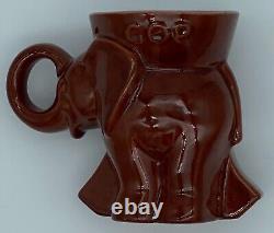 Extremely Rare 1974 NIXON FORD Frankoma Pottery Elephant Mug