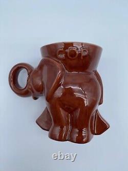 Extremely Rare 1974 NIXON FORD Frankoma Pottery Elephant Mug