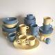 Fiesta Ware Vintage Butter Yellow & Periwinkle Blue Dinnerware Set 43 Piece Set