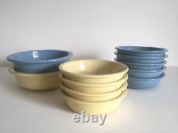 Fiesta Ware Vintage Butter Yellow & Periwinkle Blue Dinnerware Set 43 Piece Set