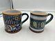 Franco Mari Signed Deruta Italy Hand Painted Pottery Coffee Cup Mug Set Of 2