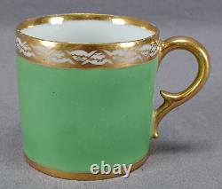 Guerhard et Dihl Duc D'Angouleme Paris Green & Gold Coffee Cup C. 1800