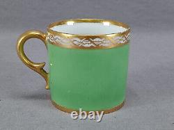 Guerhard et Dihl Duc D'Angouleme Paris Green & Gold Coffee Cup C. 1800