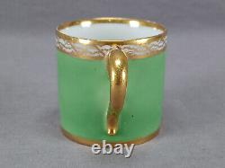 Guerhard et Dihl Duc D'Angouleme Paris Green & Gold Coffee Cup C. 1800