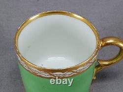 Guerhard et Dihl Duc D'Angouleme Paris Green & Gold Coffee Cup C. 1800