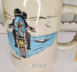 Harley-Davidson Vintage Motorcycle Ceramic Coffee Mug cup Silver