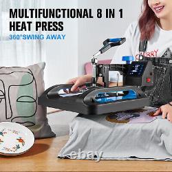 Heat Press Machine 8 in 1 Sublimation Printing 15x12 for T-Shirt Mug Hat Plate