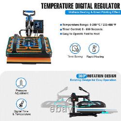 Heat Press Machine 8 in 1 Sublimation Printing 15x12 for T-Shirt Mug Hat Plate