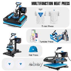 Heat Press Machine 8 in 1 Sublimation Printing 15x12 for T-Shirt Mug Hat Plate