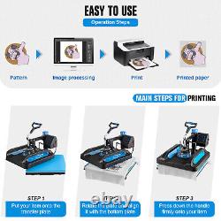 Heat Press Machine 8 in 1 Sublimation Printing 15x12 for T-Shirt Mug Hat Plate