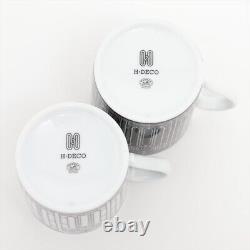 Hermes H Deco Mug Ceramic Black 2 Piece Set