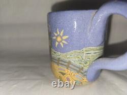 Jane Peiser pottery cup house and sun landscape