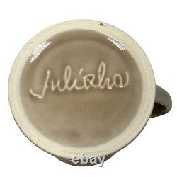 Juliska Berry & Thread Coffee Mugs Cappuccino Brown Ceramics Round Lot of 8