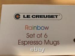 Le Creuset Espresso Mini Mug 100ml Rainbow Set of 6 Stoneware