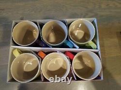 Le Creuset Rainbow Mugs Set Of 6 New