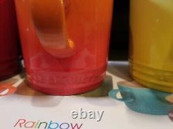 Le Creuset Rainbow Mugs Set Of 6 New