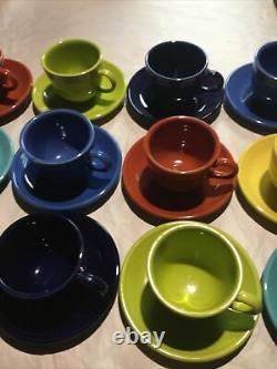 Lot of 12 Fiestaware multicolored Coffee tea Cup & Saucer Sets 24 Pieces