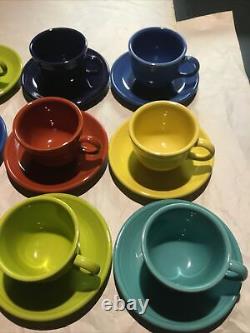 Lot of 12 Fiestaware multicolored Coffee tea Cup & Saucer Sets 24 Pieces