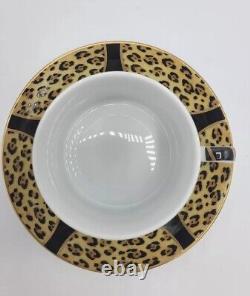 Lynn Chase Amazonian Jaguar Ceramic Demitasse Cups Saucers Animal Set 4 New 1994