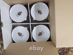 Lynn Chase Amazonian Jaguar Ceramic Demitasse Cups Saucers Animal Set 4 New 1994