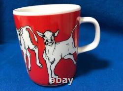 MINT! Marimekko OIVA ILTAVILLI Cow Mug Coffee Cup 250ml Red F/S