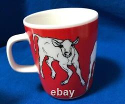 MINT! Marimekko OIVA ILTAVILLI Cow Mug Coffee Cup 250ml Red F/S