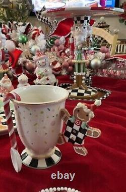 MacKenzie-Childs Holiday Sweets Mug With Spoon Gingerbread NIB