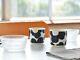 Marimekko Black Navy ceramic 200ml Set of 2 unikko latte mugs JAPAN LIMITED