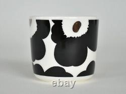 Marimekko Black Navy ceramic 200ml Set of 2 unikko latte mugs JAPAN LIMITED