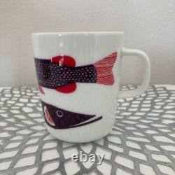 Marimekko HAUKI Mug Coffee Cup 250ml H3.7 Arctic Grayling Fish Discontinued JP