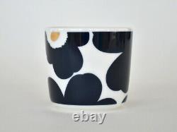 Marimekko set of 2 unikko tableware Navy 200ml ceramic latte mugs JAPAN LIMITED