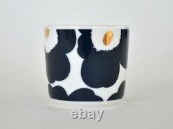 Marimekko set of 2 unikko tableware Navy 200ml ceramic latte mugs JAPAN LIMITED