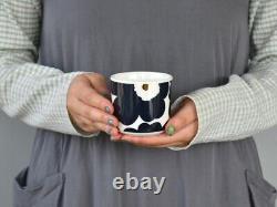 Marimekko set of 2 unikko tableware Navy 200ml ceramic latte mugs JAPAN LIMITED