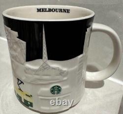 Melbourne Australia Starbucks coffee Mug Cup 16oz Relief Series black NEW