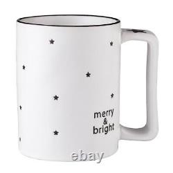 Merry & Bright Holiday Organic Mug Size 4.25in H, 16 oz. Pack of 4