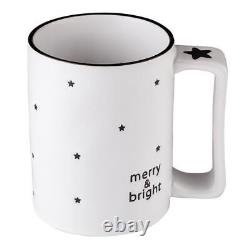 Merry & Bright Holiday Organic Mug Size 4.25in H, 16 oz. Pack of 4