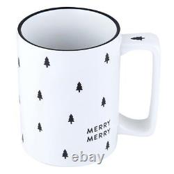 Merry Merry Holiday Beautiful Organic Mug Pack of 4 Size 16 oz 4.5 in H