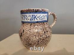 Michelle Erickson Be Not Drvnke Mugs, British, Delftware Ceramic, Set of 2, 2001