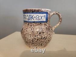 Michelle Erickson Be Not Drvnke Mugs, British, Delftware Ceramic, Set of 2, 2001