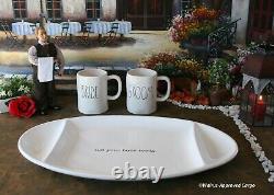 Mud Pie Buns Ready Platter + Rae Dunn Groom & Bride Mugs -cool Housewarming Chic