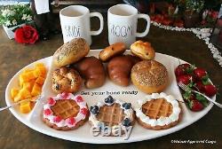 Mud Pie Buns Ready Platter + Rae Dunn Groom & Bride Mugs -cool Housewarming Chic