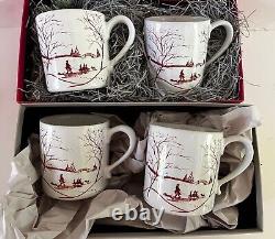 NEW JULISKA Country Estate Mug Winter Frolic Ruby Red 12 Oz Set of 4