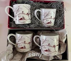 NEW JULISKA Country Estate Mug Winter Frolic Ruby Red 12 Oz Set of 4