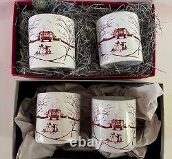 NEW JULISKA Country Estate Mug Winter Frolic Ruby Red 12 Oz Set of 4