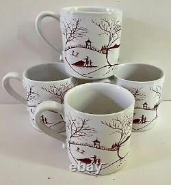 NEW JULISKA Country Estate Mug Winter Frolic Ruby Red 12 Oz Set of 4