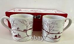 NEW JULISKA Country Estate Mug Winter Frolic Ruby Red 12 Oz Set of 4