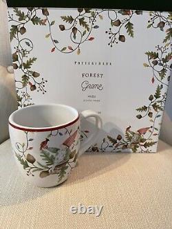 NIB Pottery Barn SET/4 FOREST GNOME Coffee MUGS CHRISTMAS CUP Winter CUTE