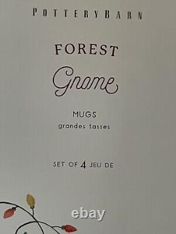 NIB Pottery Barn SET/4 FOREST GNOME Coffee MUGS CHRISTMAS CUP Winter CUTE